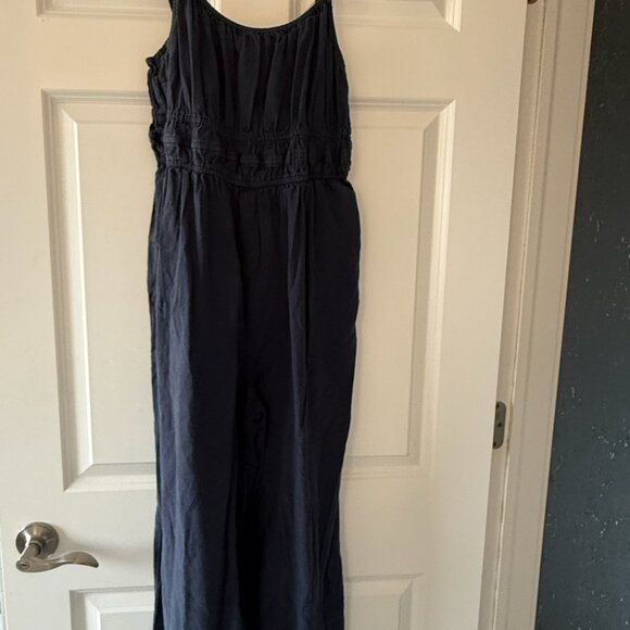 Madewell Petite Linen-Blend Sophie Tank Wide-Leg Jumpsuit - Picture 5 of 7